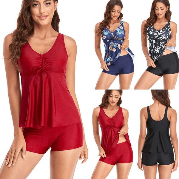 

set 2xl women split swimwear lady bikini bra triangle underwear two piece swimsuit female biquini girl summer beach swimming suit zl0478, Red;black