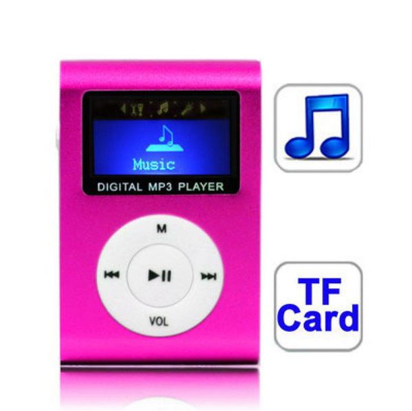 

tf card slot mp3 player with lcd screen metal clip