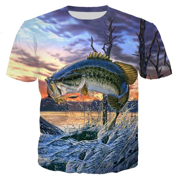 

new cool cool fishing 3d print shirts plus size funny plus size men clothing