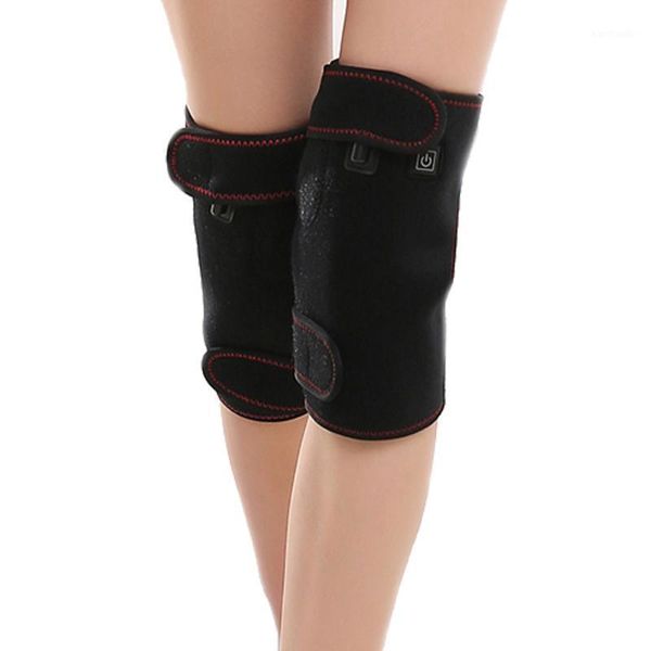

elbow & knee pads electric heated kneepad warm cold three gear temperature control 5v heating kneepads fitness care tool1, Black;gray