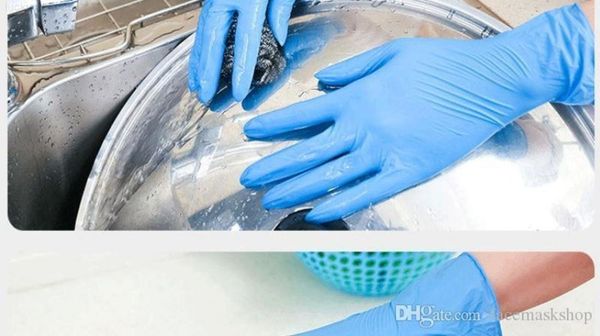 

factorya2hs2021color blue disposable plastic wholesale nitrile gloves household cleaning wear-resistant dust proof anti