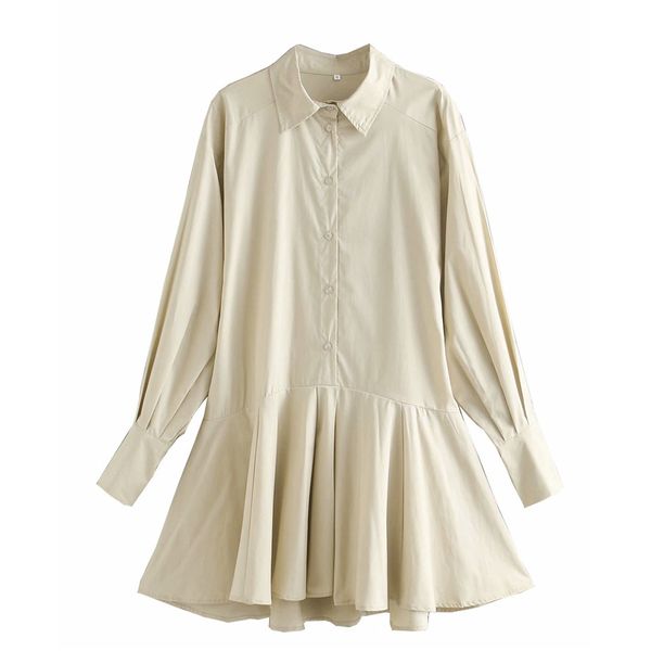 

2021 new elegant women khaki lantern sleeve dresses fashion ladies patchwork dress sweet female cotton 100% vestidos a4gr, Black;gray