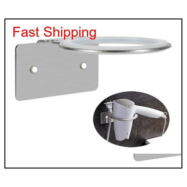 

304 stainless steel hair dryer holder round practical self adhesive bathroom accessories set brushed fi qylcfh new_dhbest