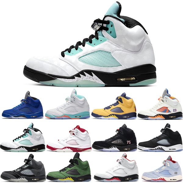 

basketball shoes 5s for men 3 space jam oreo metallic silver laney royal international flight ice blue fire red wings what the stealth comfo, White;red