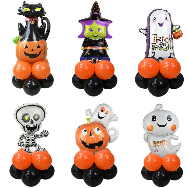 

pumpkin ghost spider bat skull shape foil balloon halloween party kids favor supplies helium globos decoration