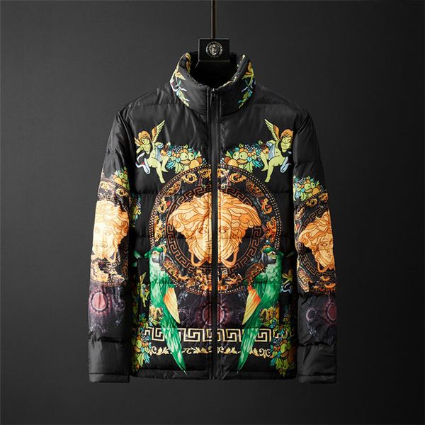 

new mens fashion parka waterproof windser advanced fabric thick men classic casual down jacket coats mens outdoor warm feath, Black