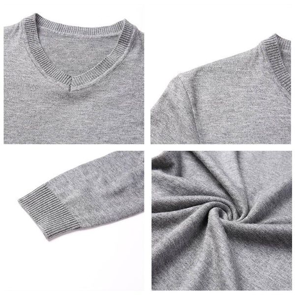 

coodrony brand sweater men spring autumn v neck pull homme soft cotton wool pullover men pure color knitwear mens sweaters c1046 bbypqa, White;black