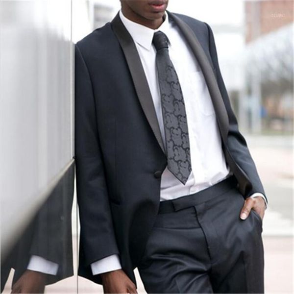 

men's suits & blazers black shawl lapel men suit 2 pieces(jacket+pants+tie) formal skinny slim fit blazer custom made prom tuxedo 0541, White;black