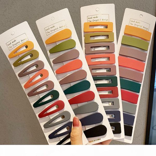 

10pcs set new women girls cute colorful geometric hollow matte hairpins sweet hair clip simple barrette fashion hair accessories