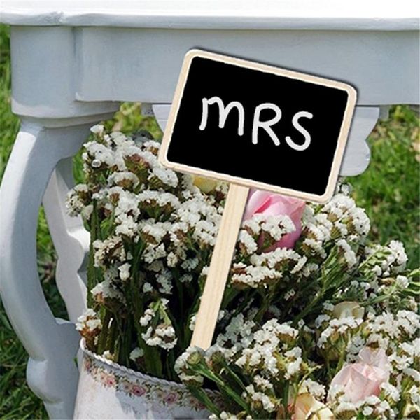 

mini wooden chalkboard creative chalk blackboard signs garden flowers plants house tags labels party decoration crafts vt0430