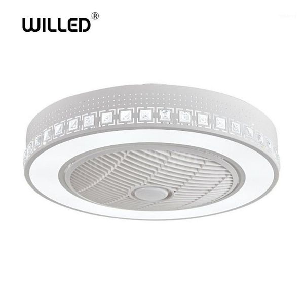 

electric fans 55cm led remote control ceiling fan light modern simple invisible home decoration lighting circular round1