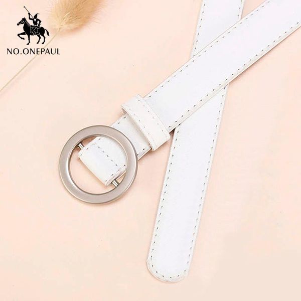 

belts no.onepaul golden buckle female round pin belt simple and generous fashion ladies jeans wear a small fresh style, Black;brown