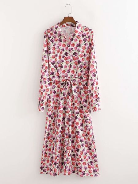 

2021 new fall 3334 europe and the united states' floral print long-sleeved shirt type factory direct wholesale es e1tj, Black;gray