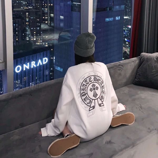 

sweater women's 2020 new style plush fashion round neck couple's clothing design, Black