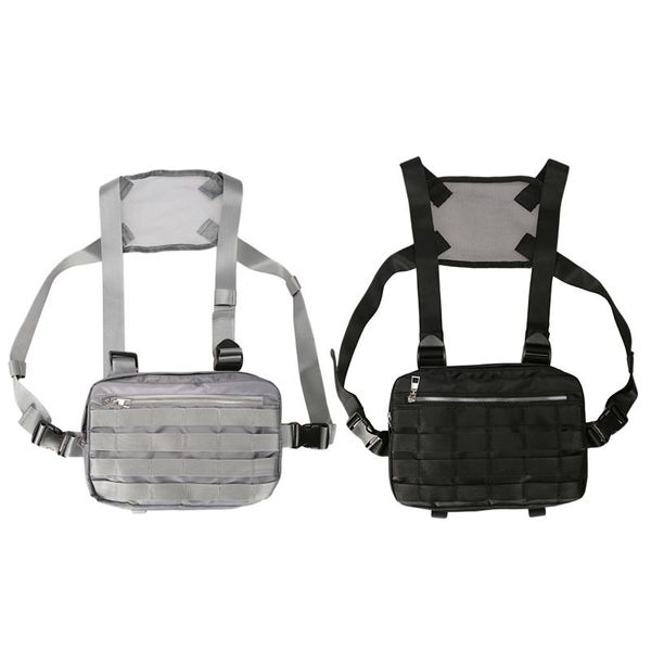 

chest rig bags adjustable pocket hip hop streetwear functional breast bag cross shoulder bag