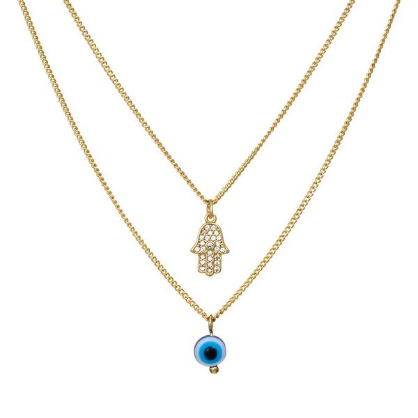 

chains jaeeyin 2021 luck turkey evil eye pendant hand necklace, Silver