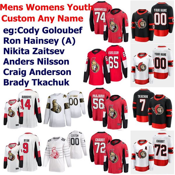 

2021 ottawa senators jerseys mark borowiecki jersey craig anderson chris tierney matt duchene connor brown hockey jerseys custom stitched, Black;red