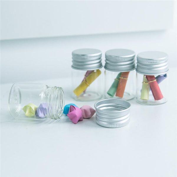 

30*40*21mm 15ml mini cute glass bottles aluminium lid empty transparent clear gift wishing bottles jars jlllka
