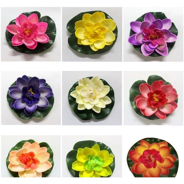 

10cm real touch artificial lotus foam flowers white water lily floating pool plants for wedding ga jlletp lajiaoyard