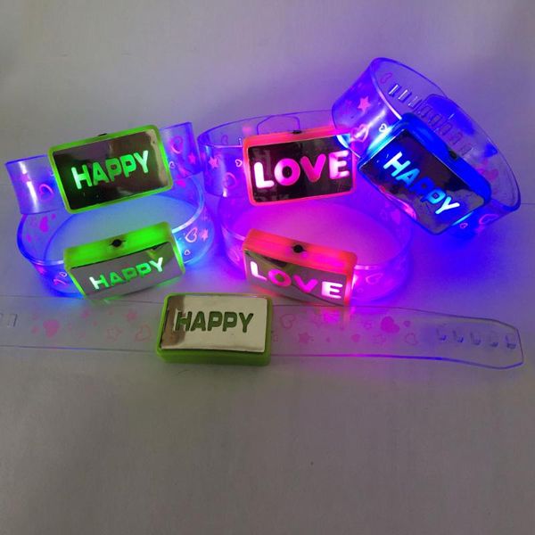 

party decoration light wrist watch bracelets led flashing blinking rave glow bangle happy love wedding birthday halloween christmas