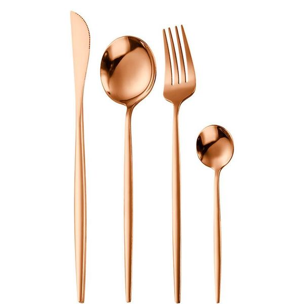 

stainless steel golden cutlery set steak knife fork coffee spoon teaspoon dinner knife dinnerware tableware dinner set bbysst