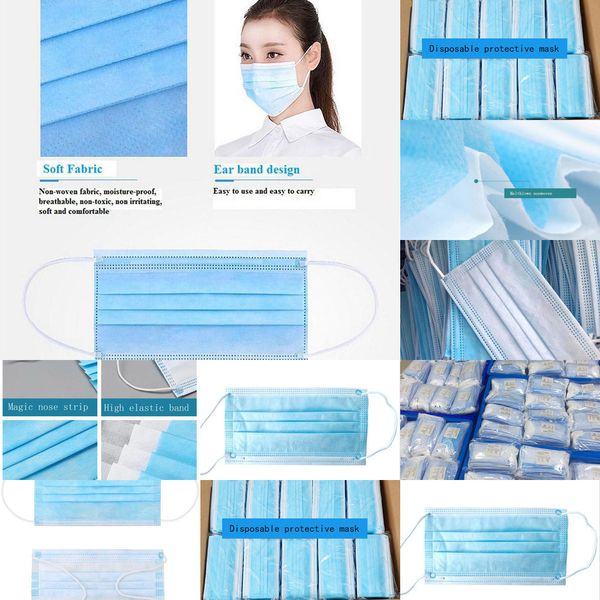 

dhl disposable 3-layer factory face masks thick masks with earloops for salon, home use comfor ukmoukmo 7usg