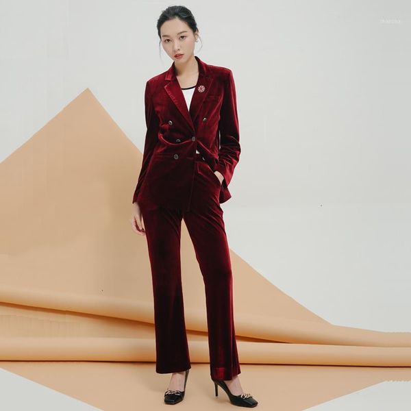 

womens formal suits set women's pant suits velvet suit jacket blazers & pants set office lady overalls 2 pieces1, White;black