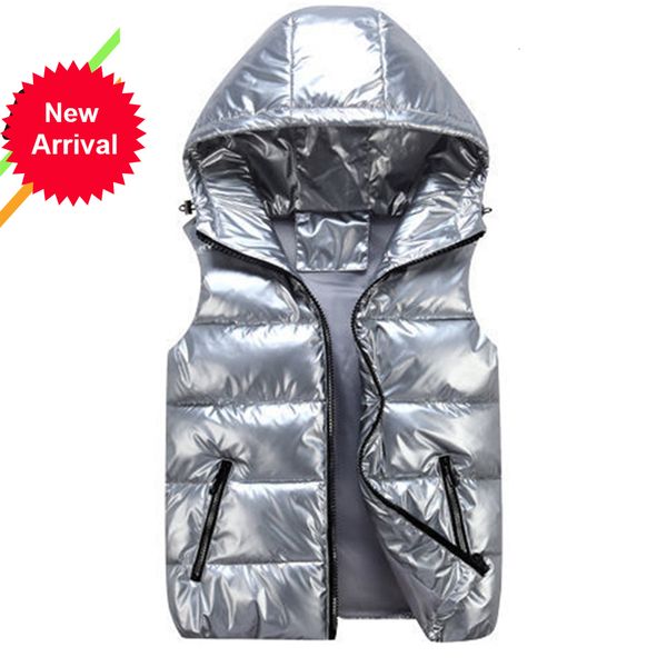 

2021 selling new mens winter down casual waistcoat sleeveless jackets men hooded vest large size 8xl 1rea, Black;white