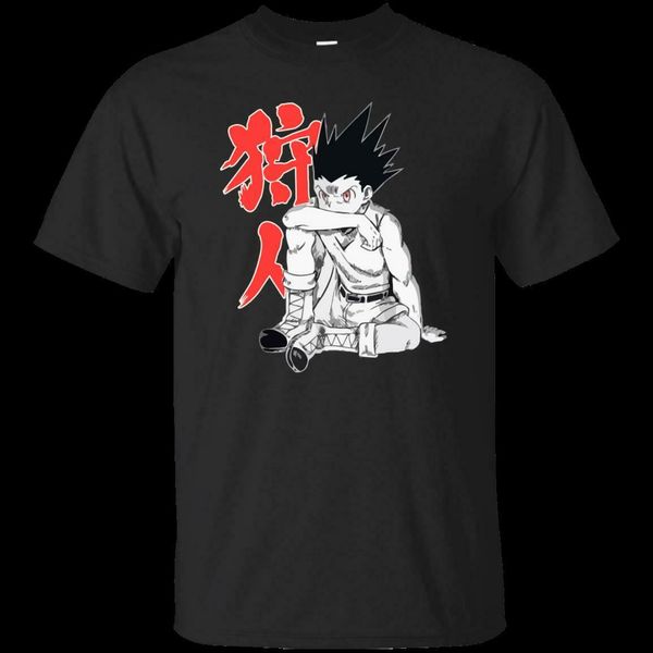 

hunters x hunter anime black t-shirt sitting gon short sleeve mens fashion t-shirts summer straight sport hooded sweatshirt hoodie