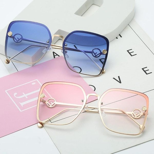 

sunglasses gradient custom fashion metal frame square women as079, White;black