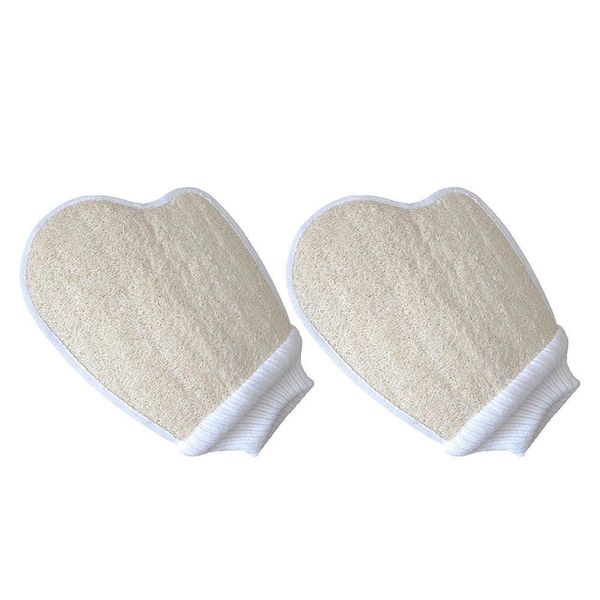 

2pc shower bath gloves exfoliating wash skin spa massage scrub body scrubber glove natural loofah bath sponge and shower loofah h bbyhgh