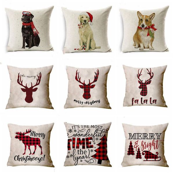 

covers santa claus elk case square sofa throw pillow cushion cover xmas pillowslip christmas decor pillow case-dhc3236