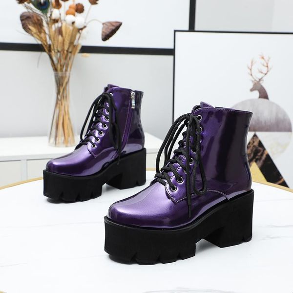 

крест, привязанной осень и зима обувь женская платформа мода качество толстые каблуки насосы управление леди обувь женщина, Black