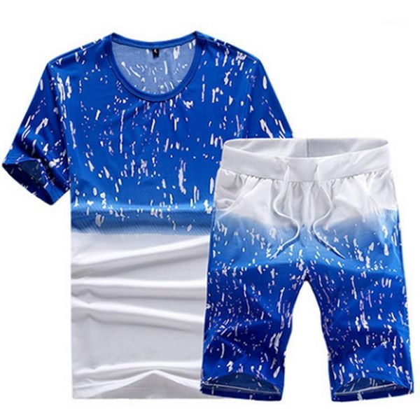 

new summer set men causal beach suits short sleeve shorts 2pcs fashion tracksuit men sportsuits t shirt+shorts sets1, Gray