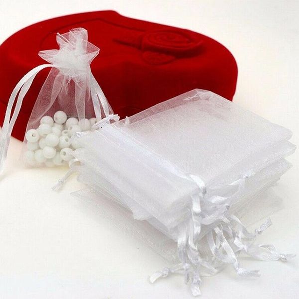 

100 pcs/bag bags mesh gift pouches container organizer party supply organza gift bags jewelry candy bag wedding favors1