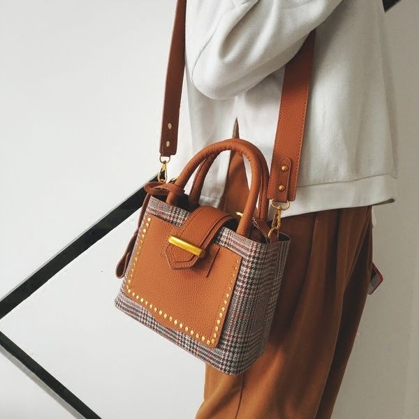 

020 straps width oblique satchel woman all-match tide lattice single shoulder child and mother package portable