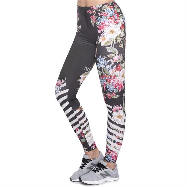 

new design leggins mujer with multicolor pattern 3d printing legging fitness feminina leggins woman pants workout leggings, Black