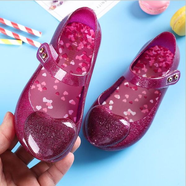 

высокий сладкий лук jelly дети сандалии мини нескользкой девушки качество лета melissa shoes, Black;red