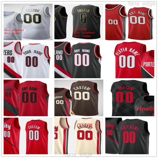 

custom printed 5 rodney hood derrick jones 2 gary trent cj elleby 11 enes kanter 33 zach collins men woman kids youth basketball jerseys, Black;red