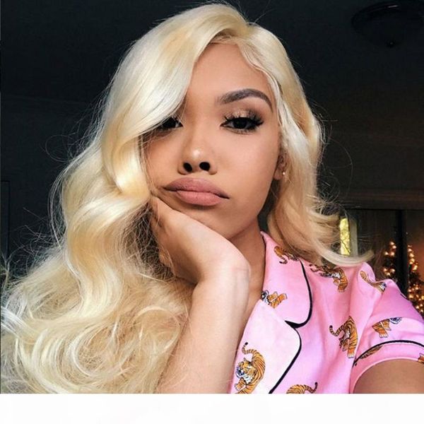 

popular body wave 613blonde lace front wig full lace human hair wig transparent remy hair with baby hair for black women ing, Black;brown