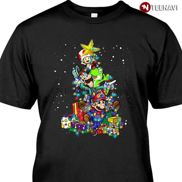 

sport men t shirt super mario bros with christmas ornament women tshirts