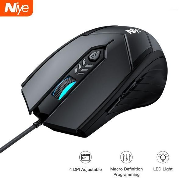 

mice ergonomic wired gaming mouse 6 button mute breathing light 2400 dpi usb computer gamer silent mause for pc lap1