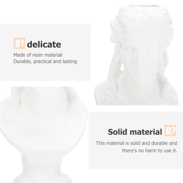

artistic flower pot vase succulent planter home garden statue decor (white