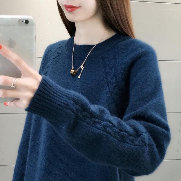 

autumn and winter 2020 new sweater pullover women's korean version, retro thin casual casual short knitted jacket1, White;black