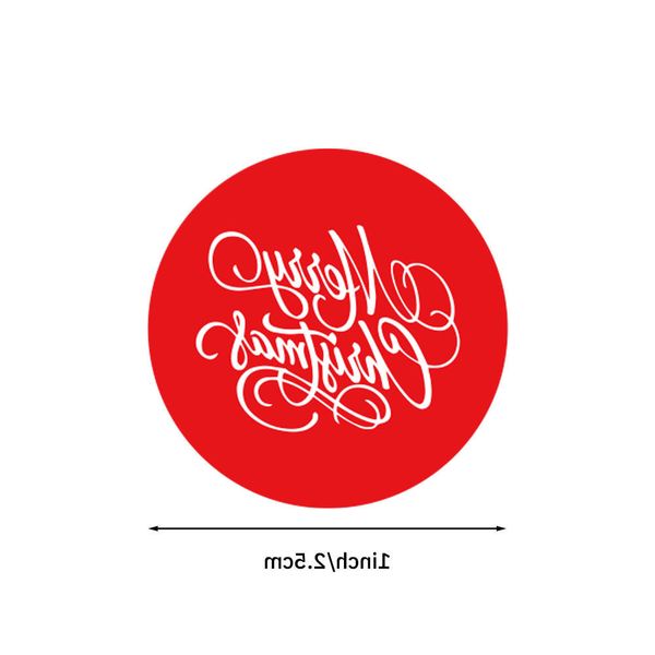 

merry round red custom for christmas party decor labels children gift stationery stickers
