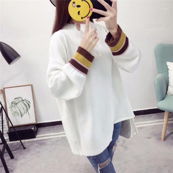 

2020 autunm winter fashion women sweaters jumper pullovers korean style casual clothing pull femme slim knitted sweater1, White;black
