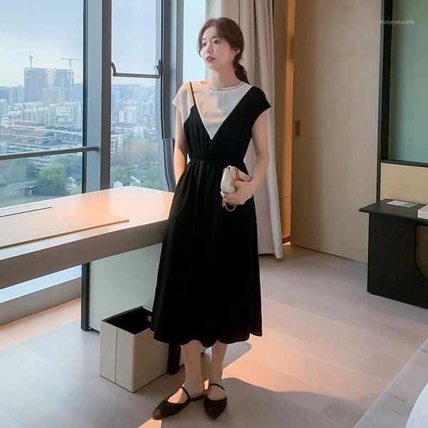 

party dresses women summer vintage european style dress roupas femininas robe femme fashion clothes black white patchwork dresses1, White;black