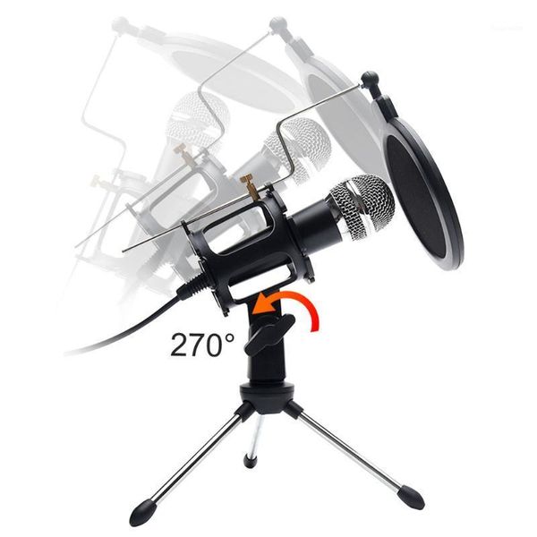 

sing portable condenser deskbracket lapmultifunctional usb 3.5mm for recording phone pc studio microphone set broadcast1