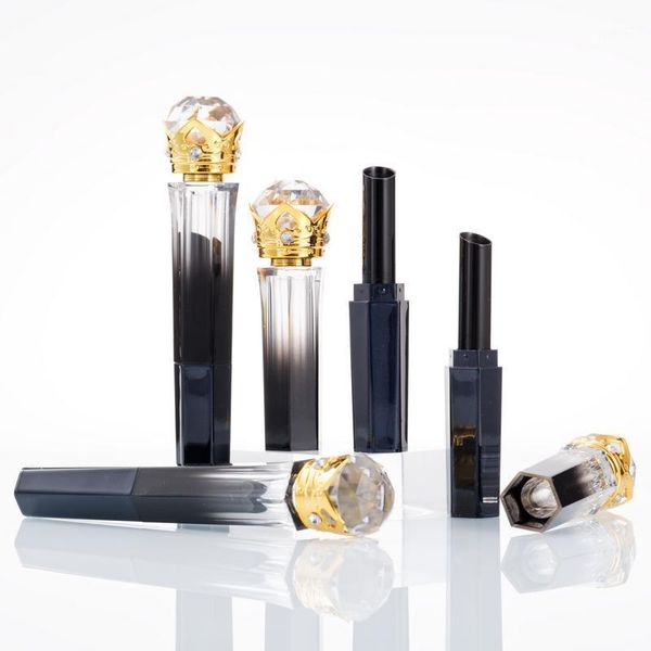 

10/50pcs empty lipstick tube with diamond,black gradient lip tube,diy lip gloss cosmetic packing container1