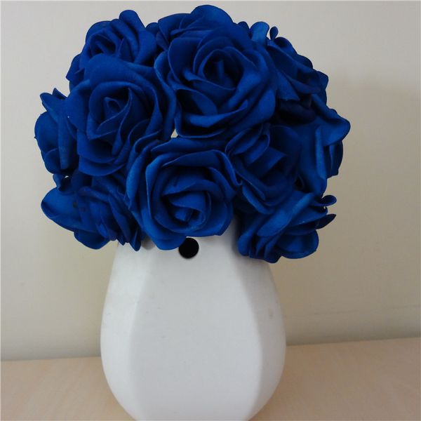 100x Flores Artificiais Royal Rosas azuis para bouquet nupcial decoração de casamento Arranjo Centerypiece Lotes por atacado LNRS001 T200509